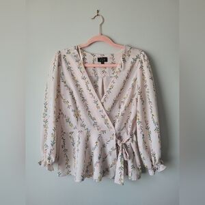 OLM Floral Wrap Blouse